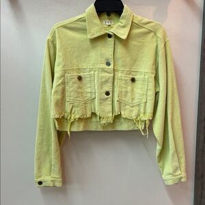 POL Lemon Corduroy Cropped Jacket